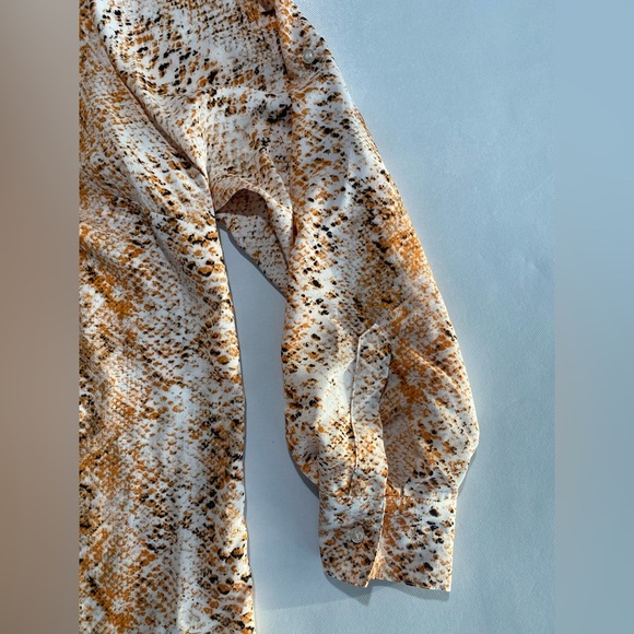NEW Plus Size 2X Calvin Klein Women's Snakeskin Tunic Roll Tab Sleeve Blouse $85 - Picture 5 of 9